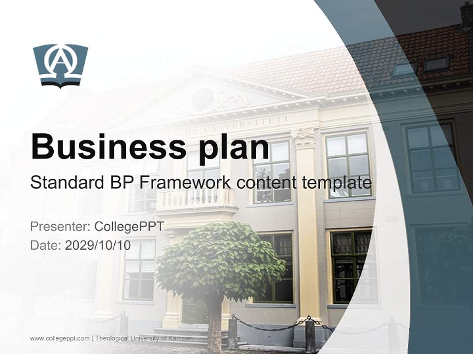 Theological University of Kampen Competition/Entrepreneurship Contest PPT Template4:3 ratio PPT effect preview image9