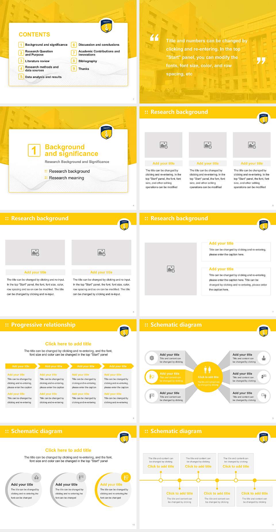Amity University Noida Graduation Thesis Defense PPT Template4:3 ratio PPT effect preview image2