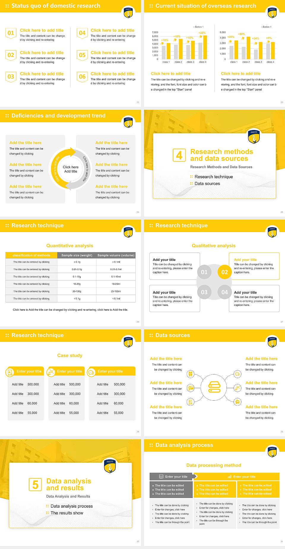 Amity University Noida Graduation Thesis Defense PPT Template4:3 ratio PPT effect preview image4