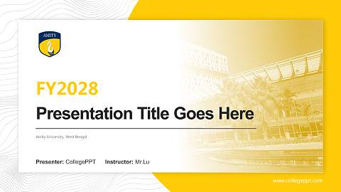 Amity University, West Bengal Academic Presentation/Research Findings Report PPT Template