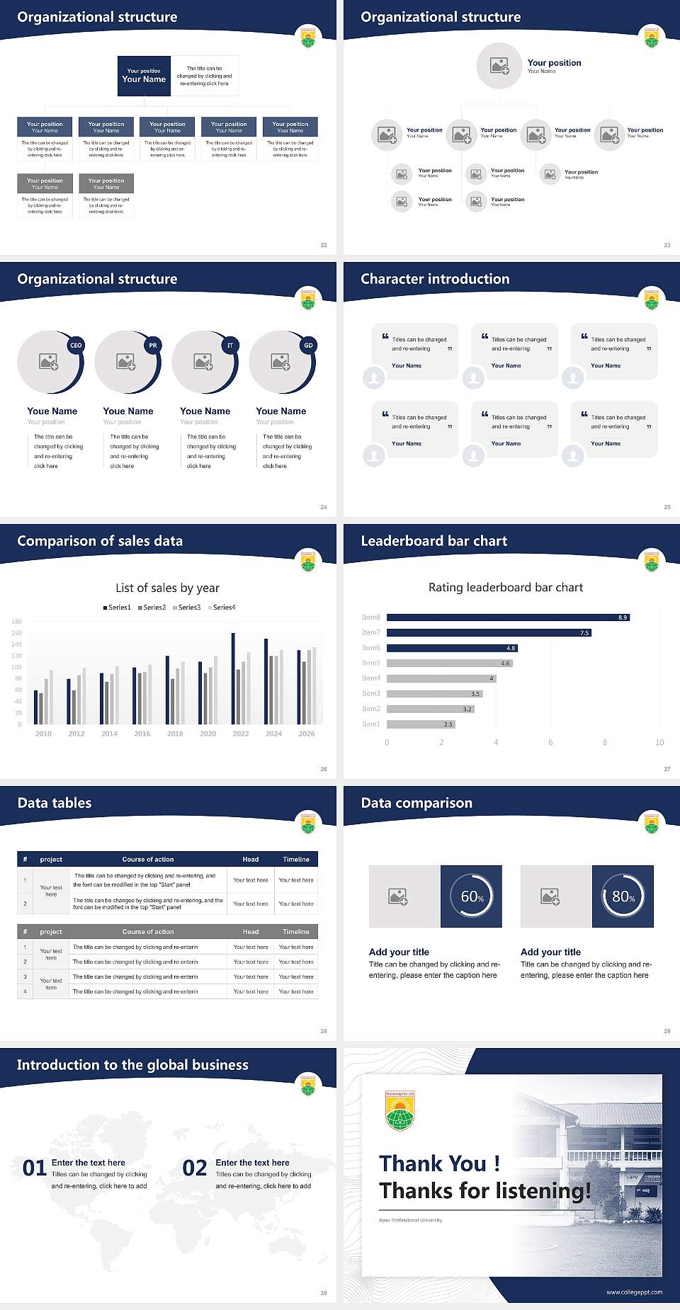 Apex Professional University Academic Presentation/Research Findings Report PPT Template4:3 ratio PPT effect preview image4