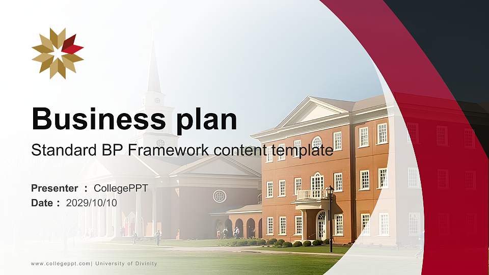 University of Divinity Competition/Entrepreneurship Contest PPT Template16:9 ratio PPT effect preview image