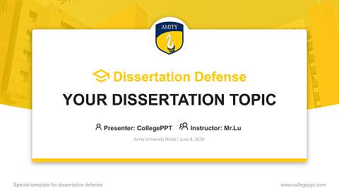 Amity University Noida Graduation Thesis Defense PPT Template
