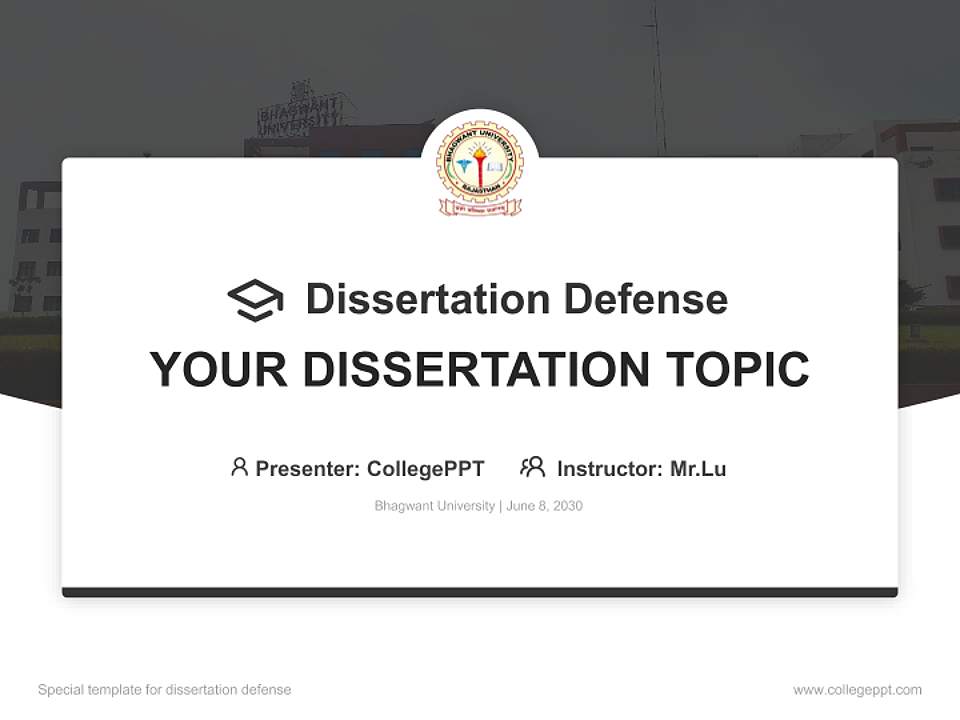 Bhagwant University Graduation Thesis Defense PPT Template4:3 ratio PPT effect preview image7
