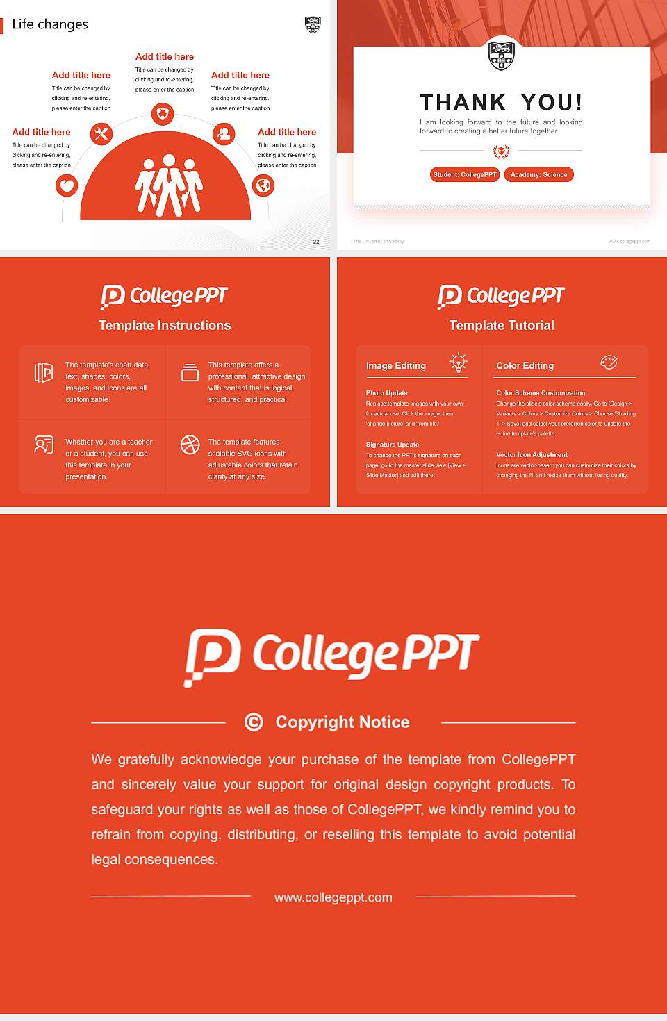 The University of Sydney National Scholarship Defense PPT Template4:3 ratio PPT effect preview image4