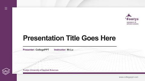 Fontys University of Applied Sciences Thesis Proposal/Graduation Defense PPT Template