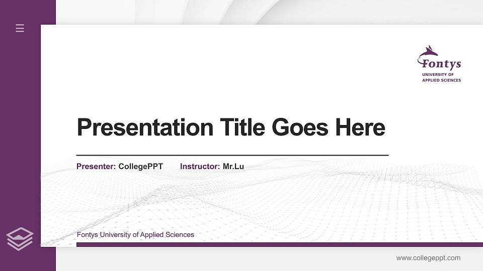 Fontys University of Applied Sciences Thesis Proposal/Graduation Defense PPT Template16:9 ratio PPT effect preview image