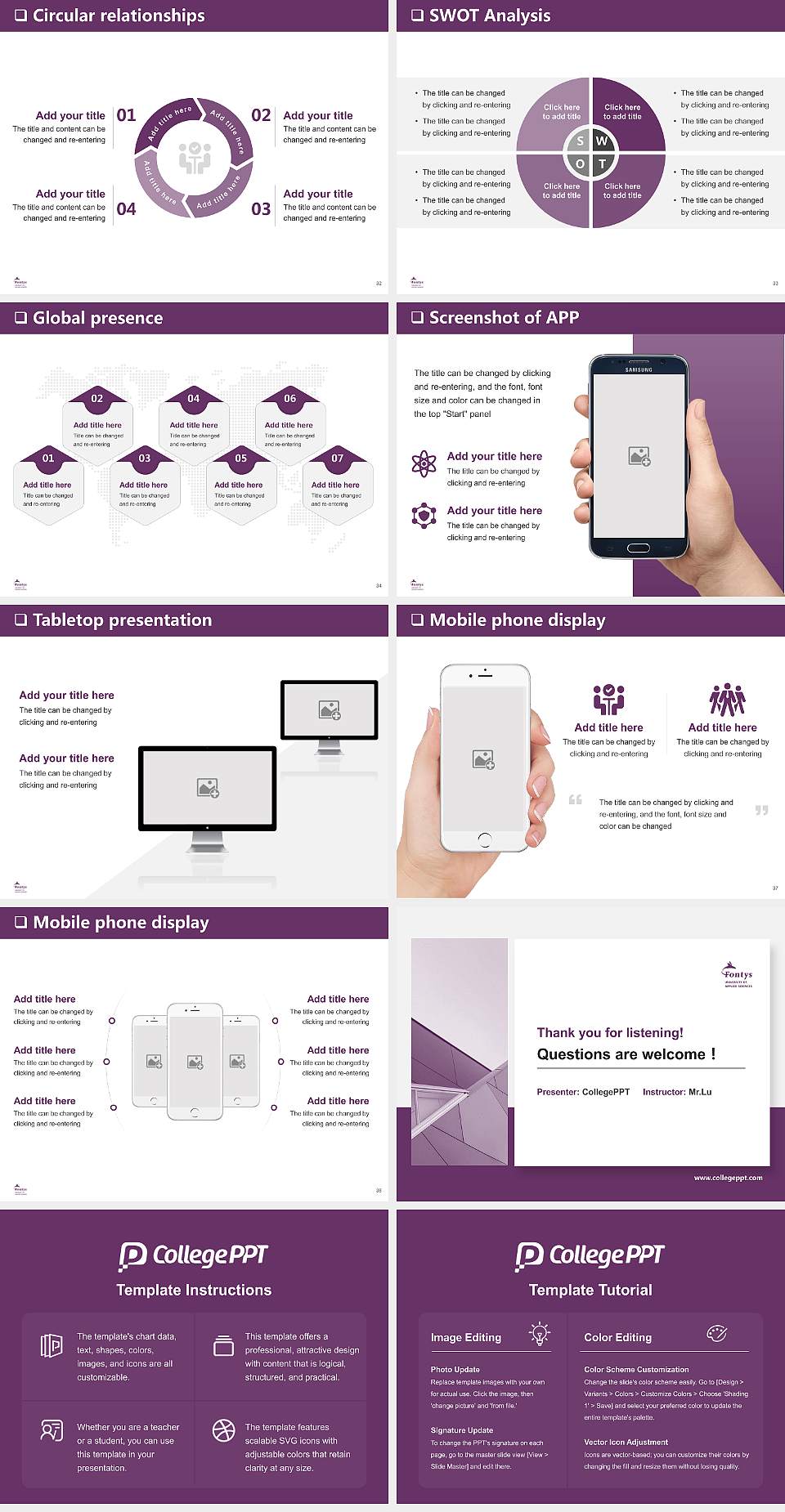 Fontys University of Applied Sciences General Purpose PPT Template4:3 ratio PPT effect preview image5