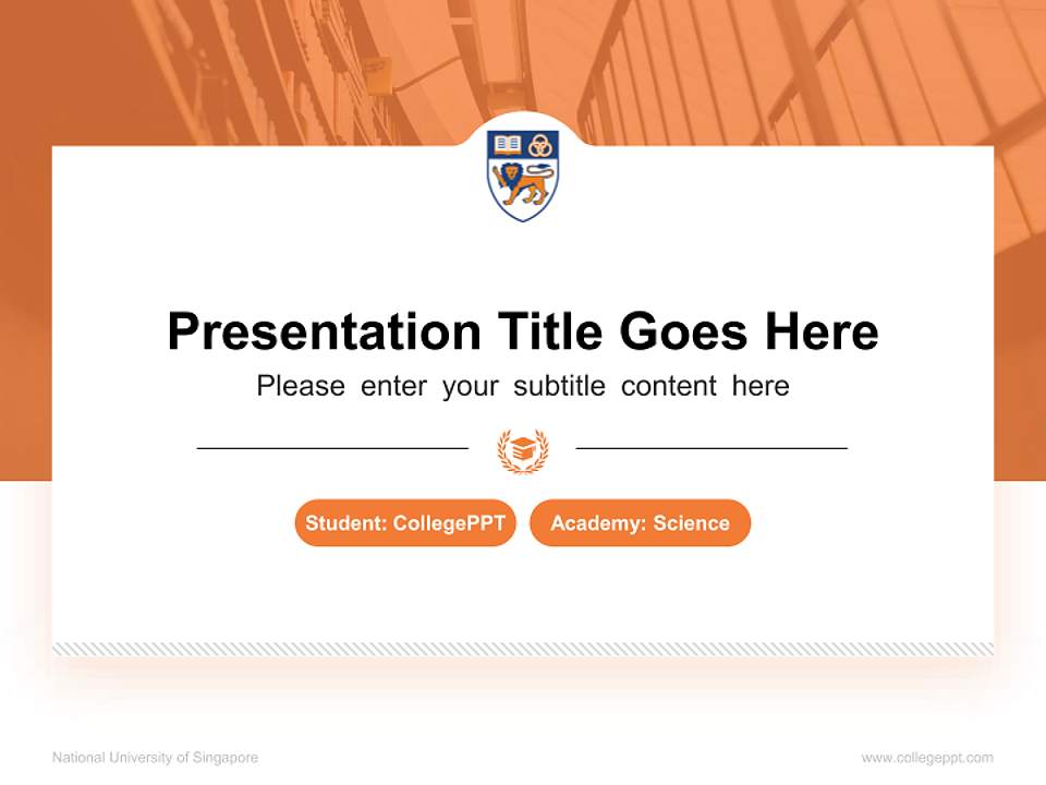 National University of Singapore National Scholarship Defense PPT Template4:3 ratio PPT effect preview image4