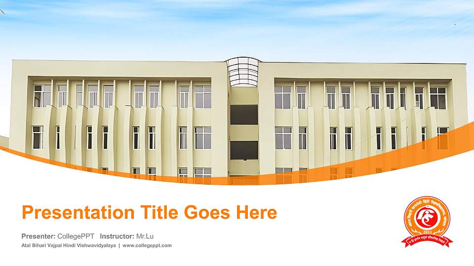 Atal Bihari Vajpai Hindi Vishwavidyalaya Course/Courseware Creation PPT Template16:9 ratio PPT effect preview image