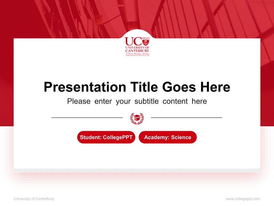 University of Canterbury National Scholarship Defense PPT Template4:3 ratio PPT effect preview image4