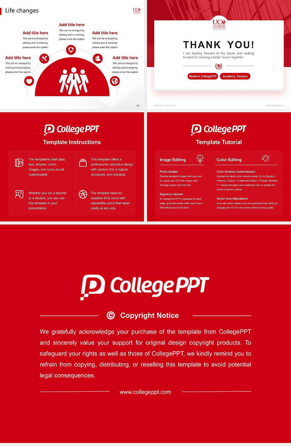 University of Canterbury National Scholarship Defense PPT Template4:3 ratio PPT effect preview image4