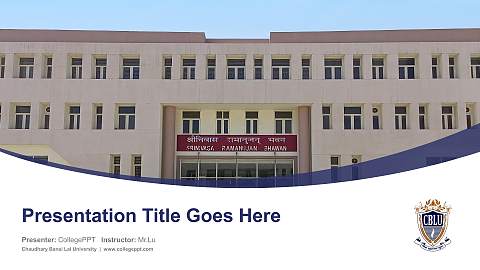 Chaudhary Bansi Lal University Course/Courseware Creation PPT Template