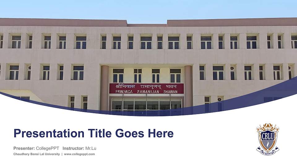 Chaudhary Bansi Lal University Course/Courseware Creation PPT Template16:9 ratio PPT effect preview image