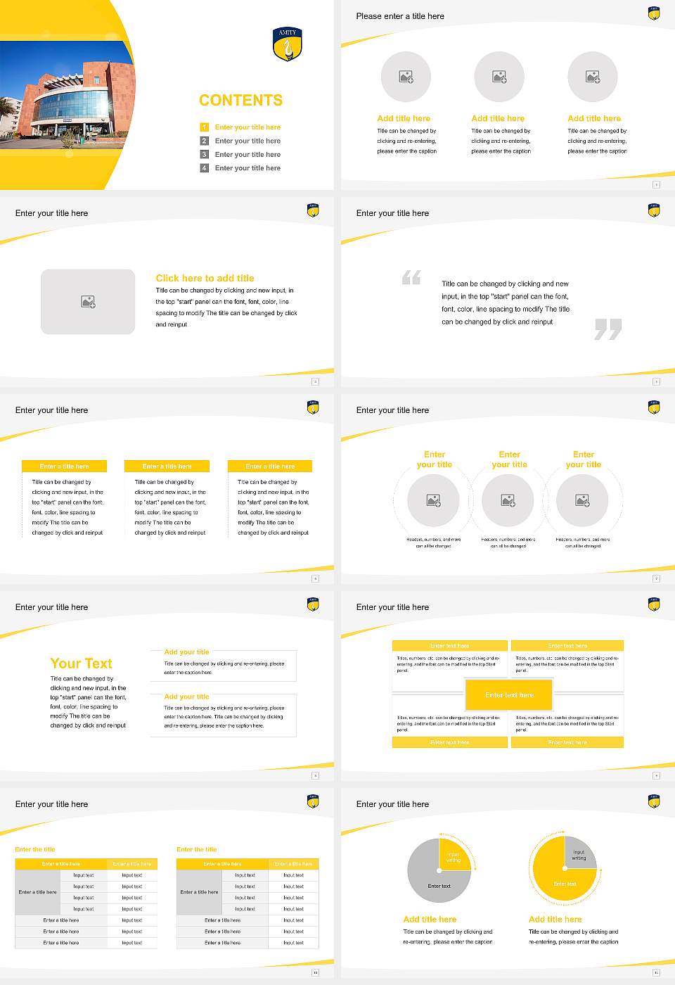Amity University (Rajasthan) Course/Courseware Creation PPT Template16:9 ratio PPT effect preview image2