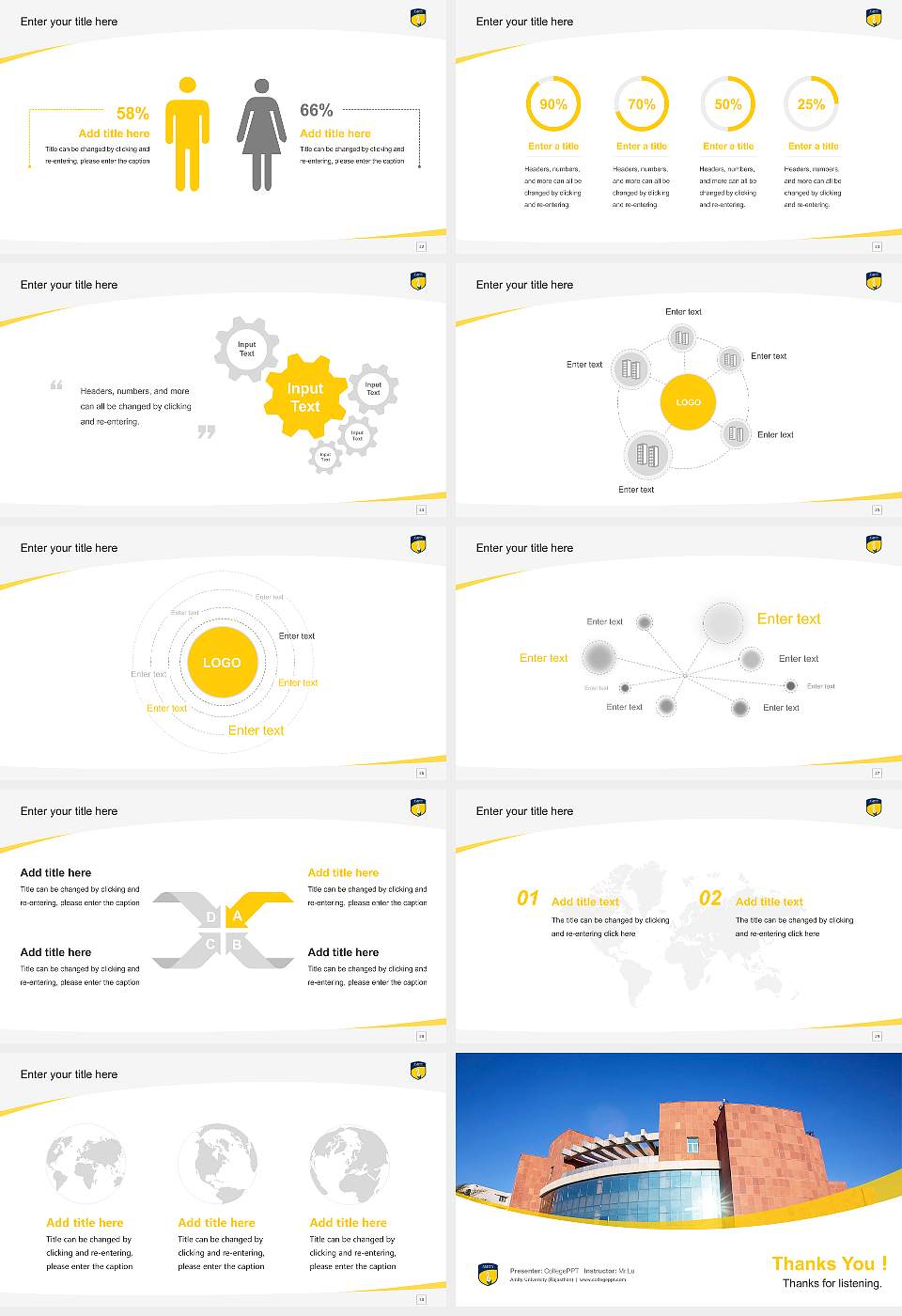 Amity University (Rajasthan) Course/Courseware Creation PPT Template16:9 ratio PPT effect preview image4
