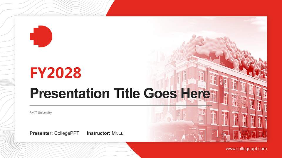 RMIT University Academic Presentation/Research Findings Report PPT Template16:9 ratio PPT effect preview image