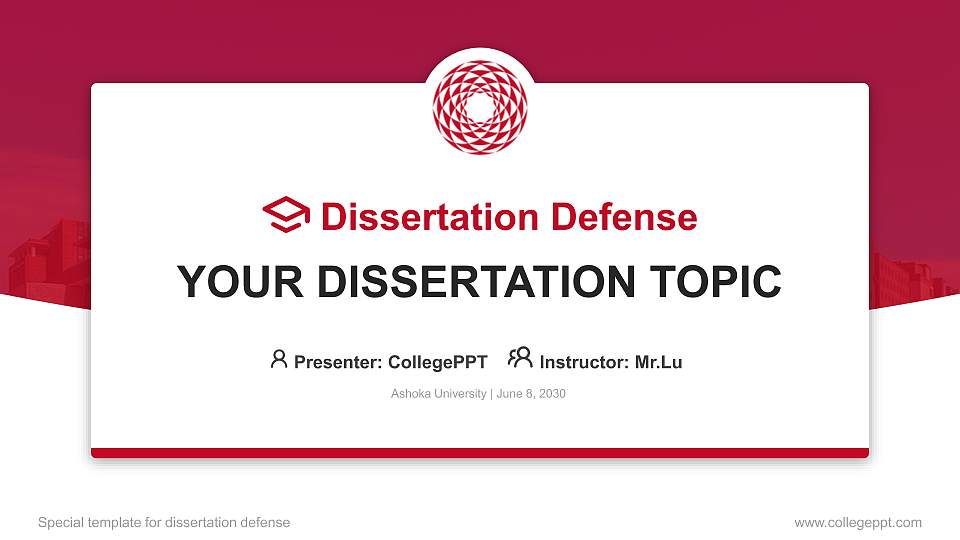 Ashoka University Graduation Thesis Defense PPT Template16:9 ratio PPT effect preview image