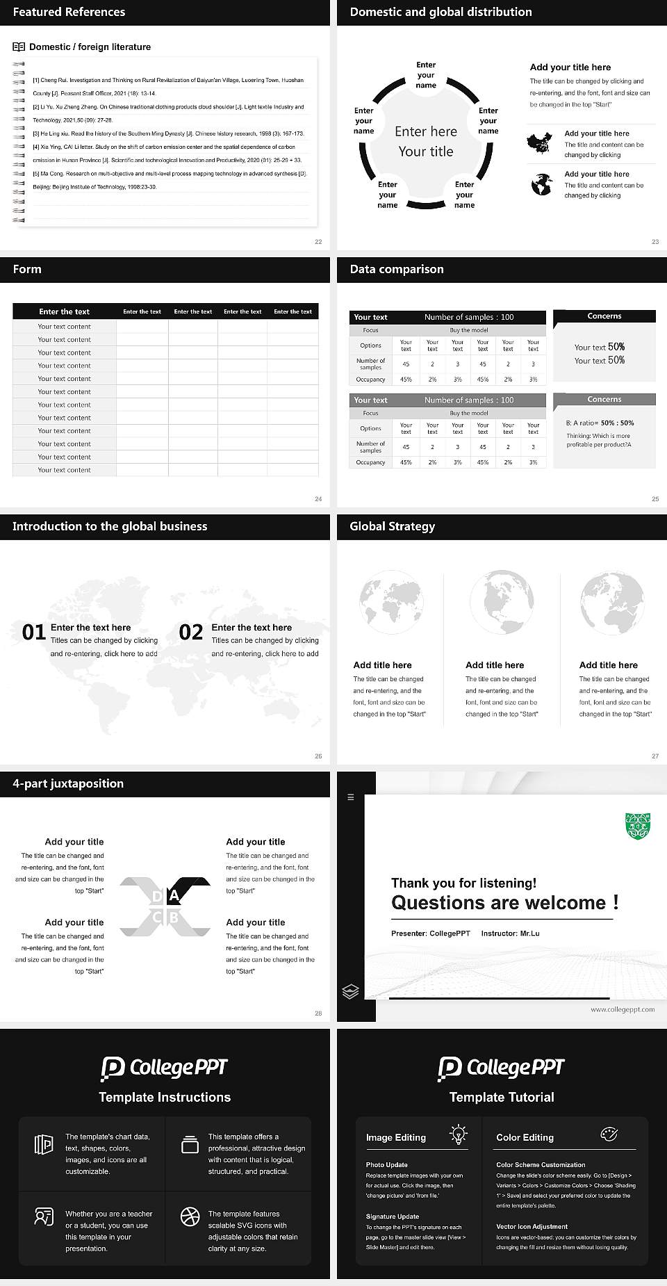 CMJ University Thesis Proposal/Graduation Defense PPT Template4:3 ratio PPT effect preview image4