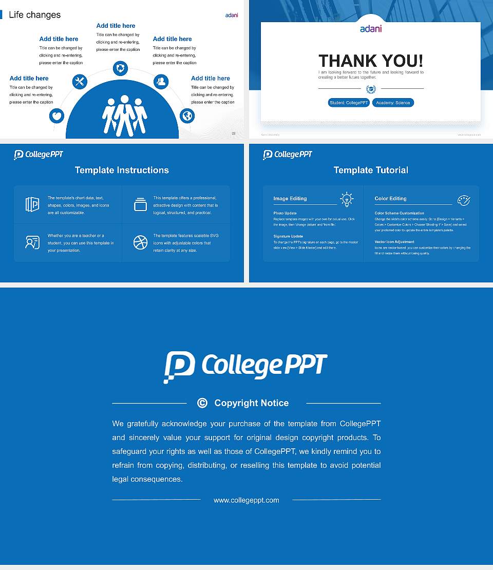Adani University National Scholarship Defense PPT Template16:9 ratio PPT effect preview image4