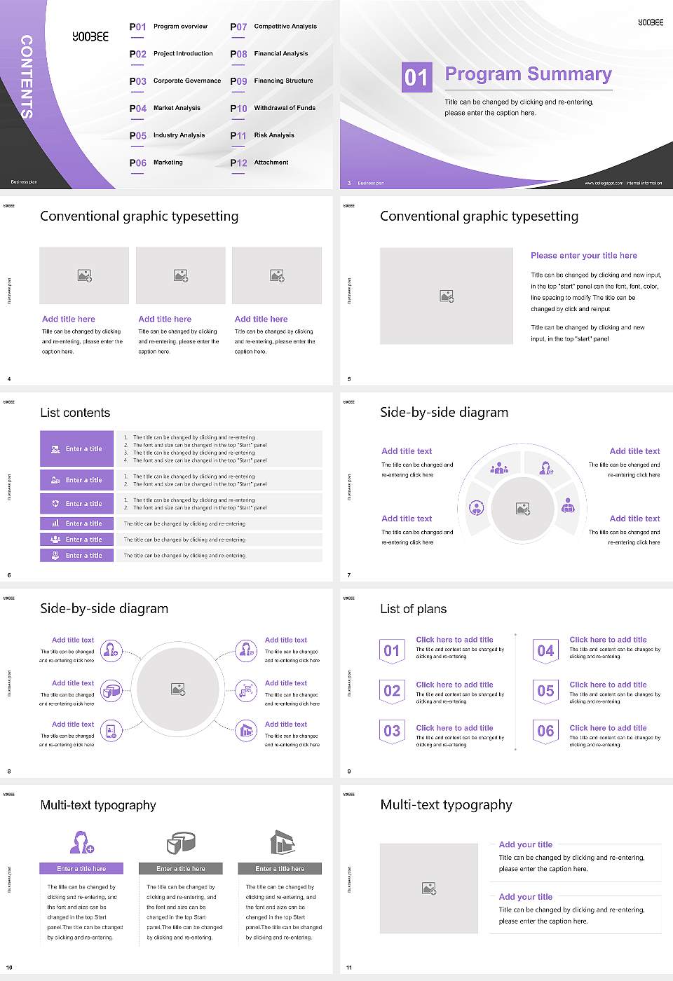 Yoobee College of Creative Innovation Competition/Entrepreneurship Contest PPT Template16:9 ratio PPT effect preview image2
