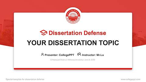Chhatrapati Shahu Ji Maharaj University Graduation Thesis Defense PPT Template