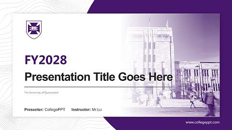 The University of Queensland Academic Presentation/Research Findings Report PPT Template