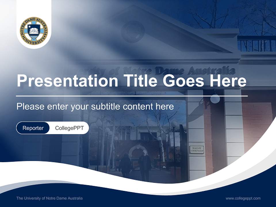 The University of Notre Dame Australia Lecture Sharing and Networking Event PPT Template4:3 ratio PPT effect preview image4