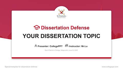 Saint Patrick’s College, Maynooth Graduation Thesis Defense PPT Template