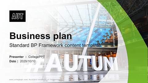 Auckland University of Technology Competition/Entrepreneurship Contest PPT Template