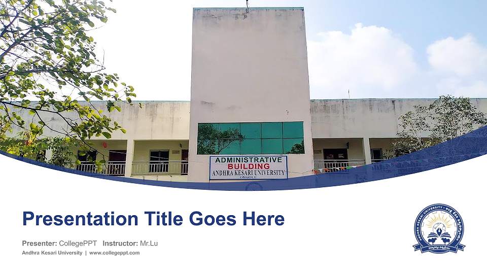 Andhra Kesari University Course/Courseware Creation PPT Template16:9 ratio PPT effect preview image