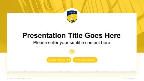 Amity University Gurugram, Haryana National Scholarship Defense PPT Template
