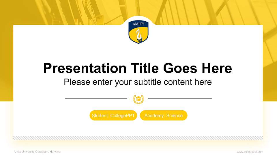 Amity University Gurugram, Haryana National Scholarship Defense PPT Template16:9 ratio PPT effect preview image
