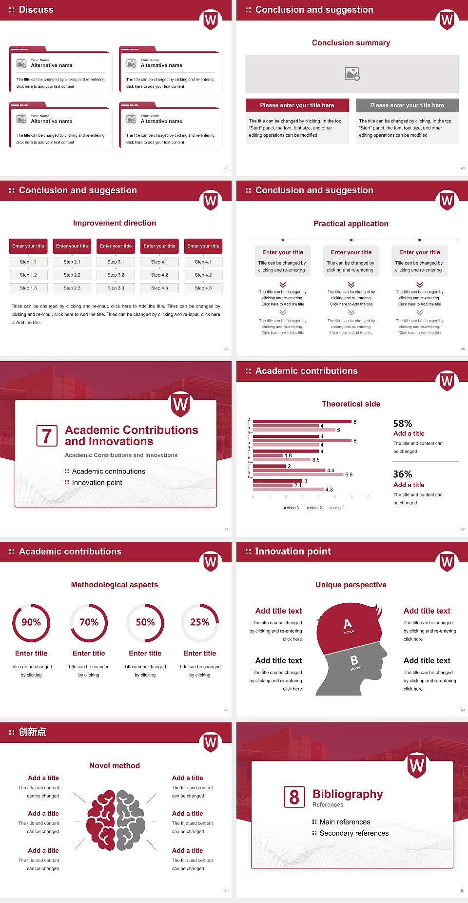 Western Sydney University Graduation Thesis Defense PPT Template4:3 ratio PPT effect preview image6