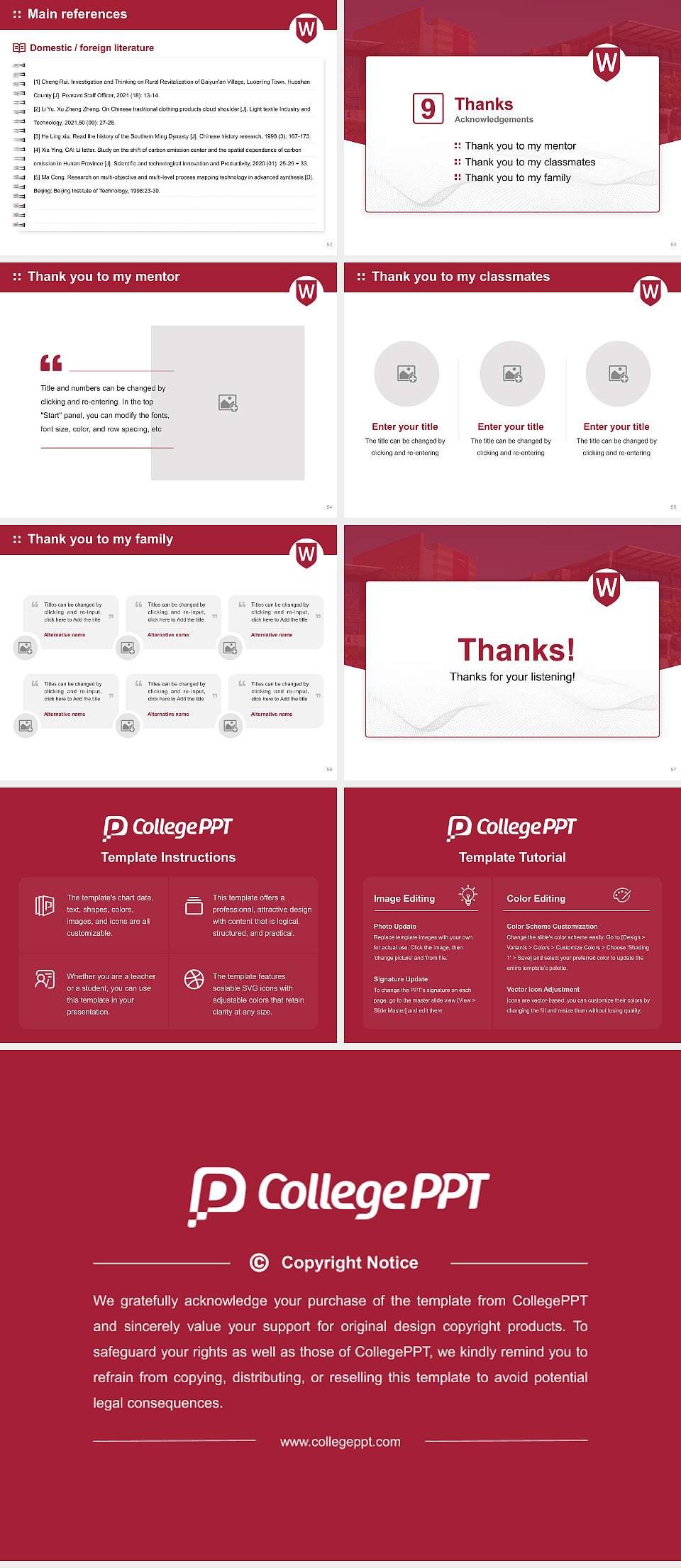 Western Sydney University Graduation Thesis Defense PPT Template4:3 ratio PPT effect preview image7