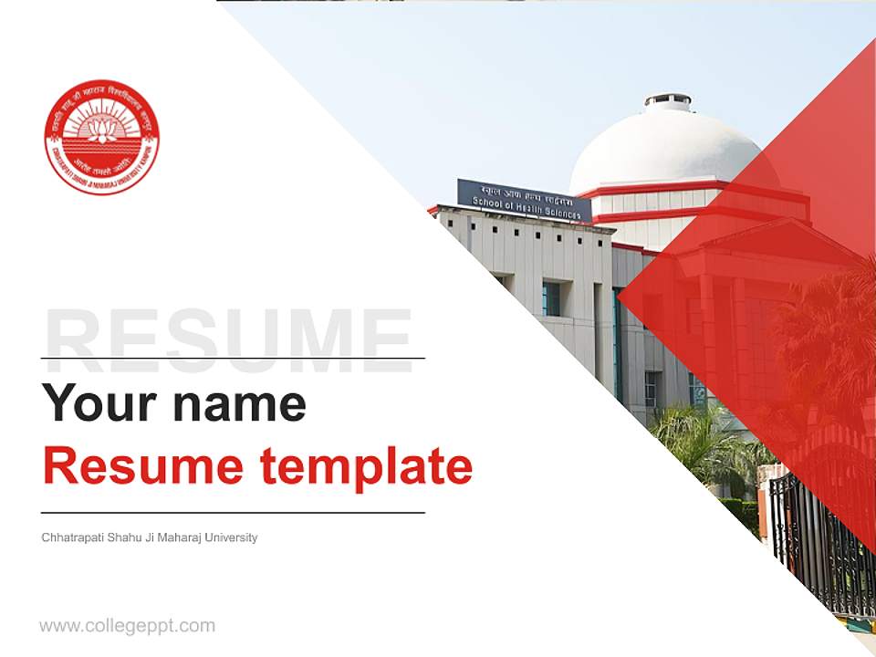 Chhatrapati Shahu Ji Maharaj University Resume PPT Template4:3 ratio PPT effect preview image5