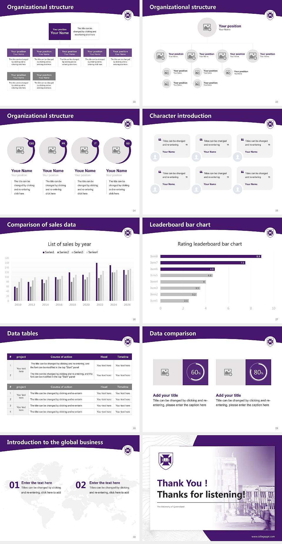 The University of Queensland Academic Presentation/Research Findings Report PPT Template4:3 ratio PPT effect preview image4