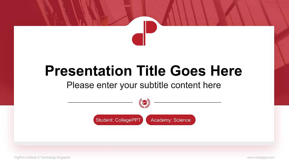 DigiPen Institute of Technology Singapore National Scholarship Defense PPT Template16:9 ratio PPT effect preview image