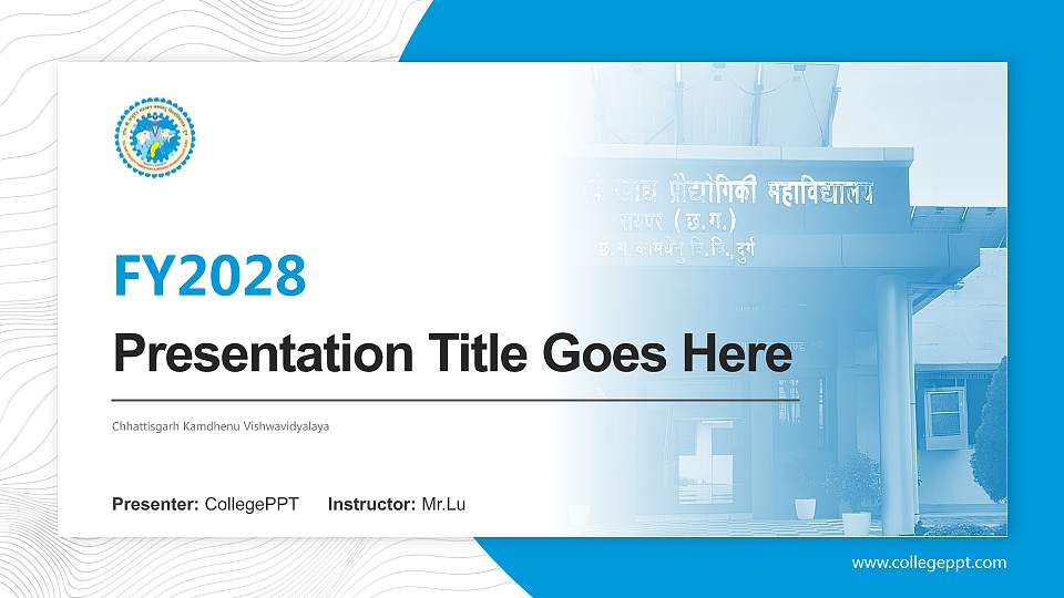 Chhattisgarh Kamdhenu Vishwavidyalaya Academic Presentation/Research Findings Report PPT Template16:9 ratio PPT effect preview image