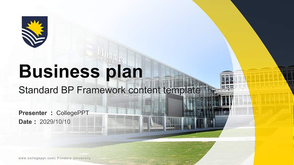 Flinders University Competition/Entrepreneurship Contest PPT Template16:9 ratio PPT effect preview image