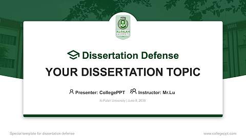 Al-Falah University Graduation Thesis Defense PPT Template