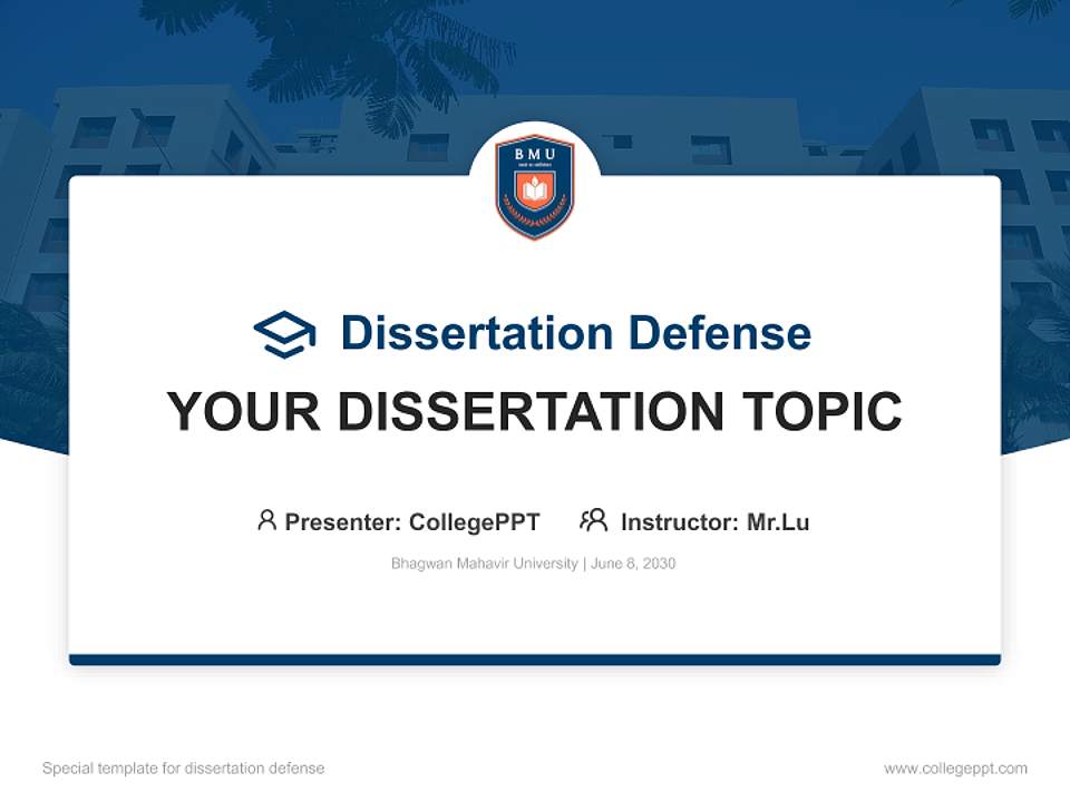 Bhagwan Mahavir University Graduation Thesis Defense PPT Template4:3 ratio PPT effect preview image7