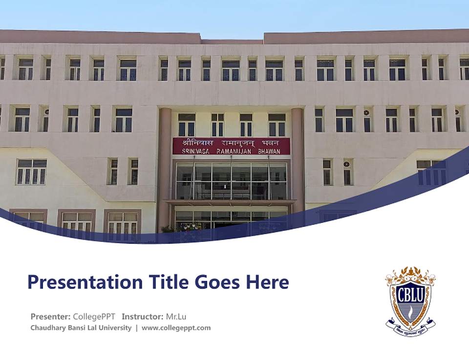 Chaudhary Bansi Lal University Course/Courseware Creation PPT Template4:3 ratio PPT effect preview image5