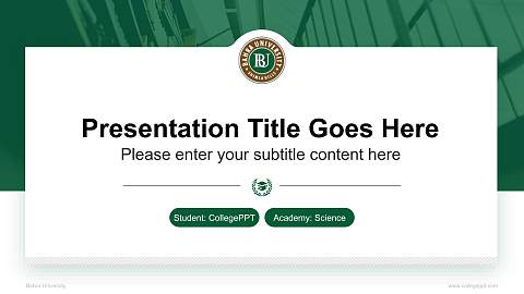 Bahra University National Scholarship Defense PPT Template