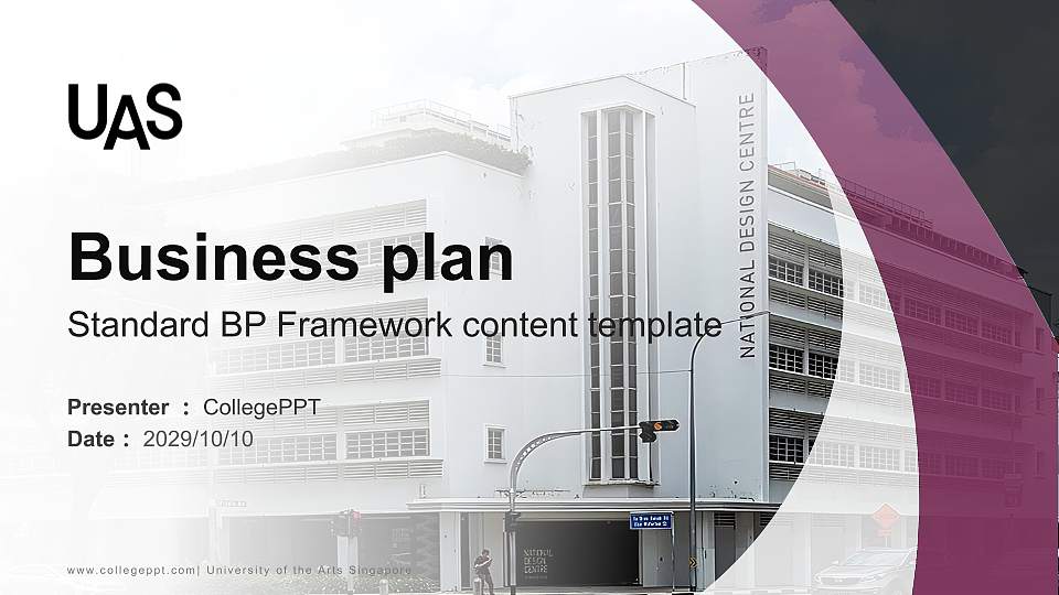 University of the Arts Singapore Competition/Entrepreneurship Contest PPT Template16:9 ratio PPT effect preview image
