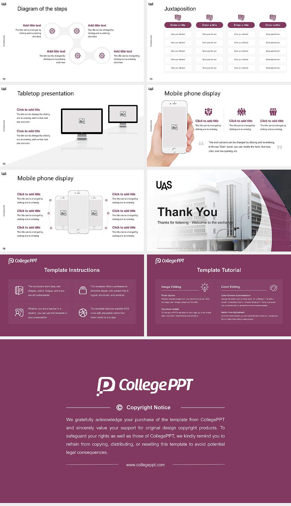 University of the Arts Singapore Competition/Entrepreneurship Contest PPT Template16:9 ratio PPT effect preview image9