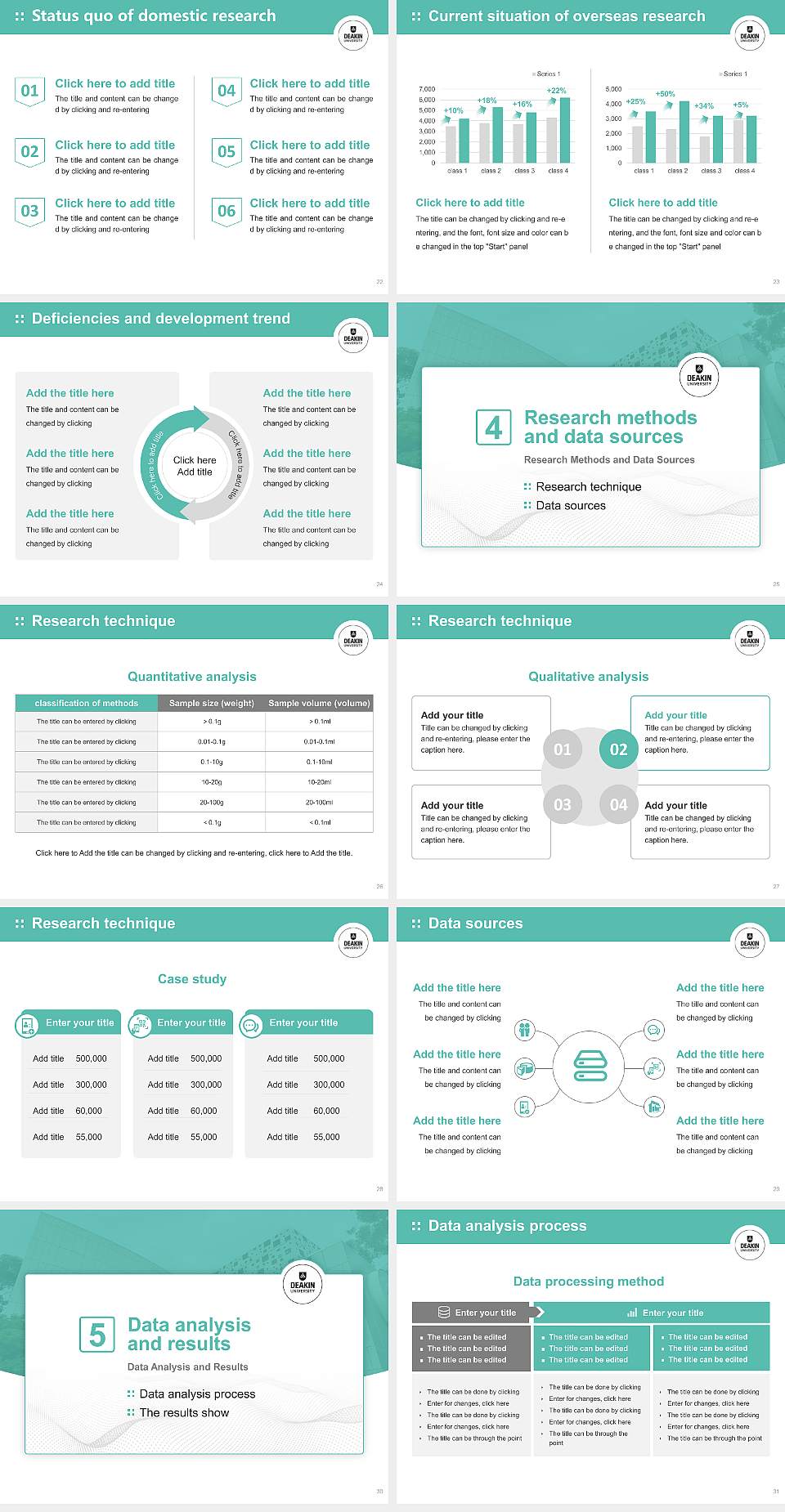 Deakin University Graduation Thesis Defense PPT Template4:3 ratio PPT effect preview image4