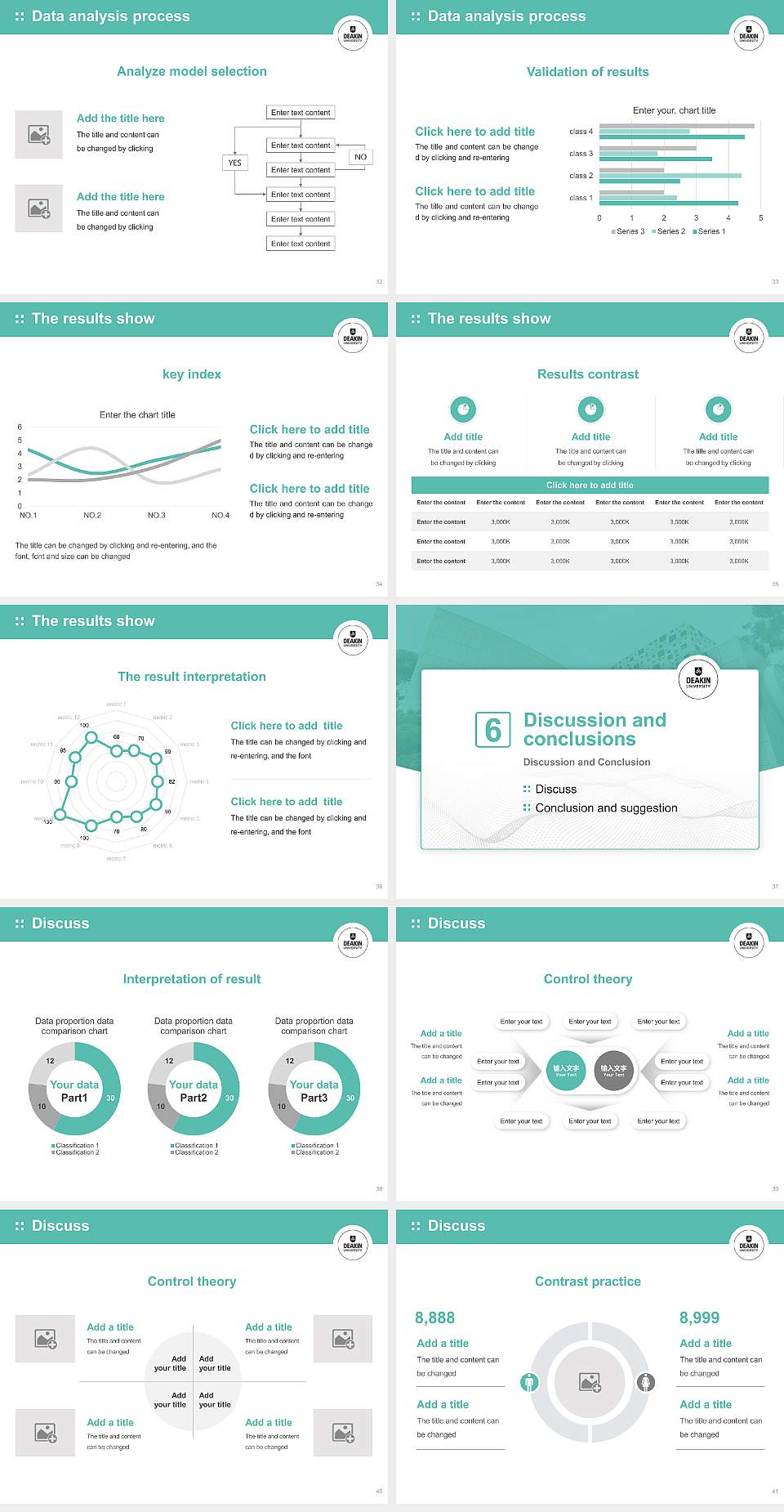 Deakin University Graduation Thesis Defense PPT Template4:3 ratio PPT effect preview image5