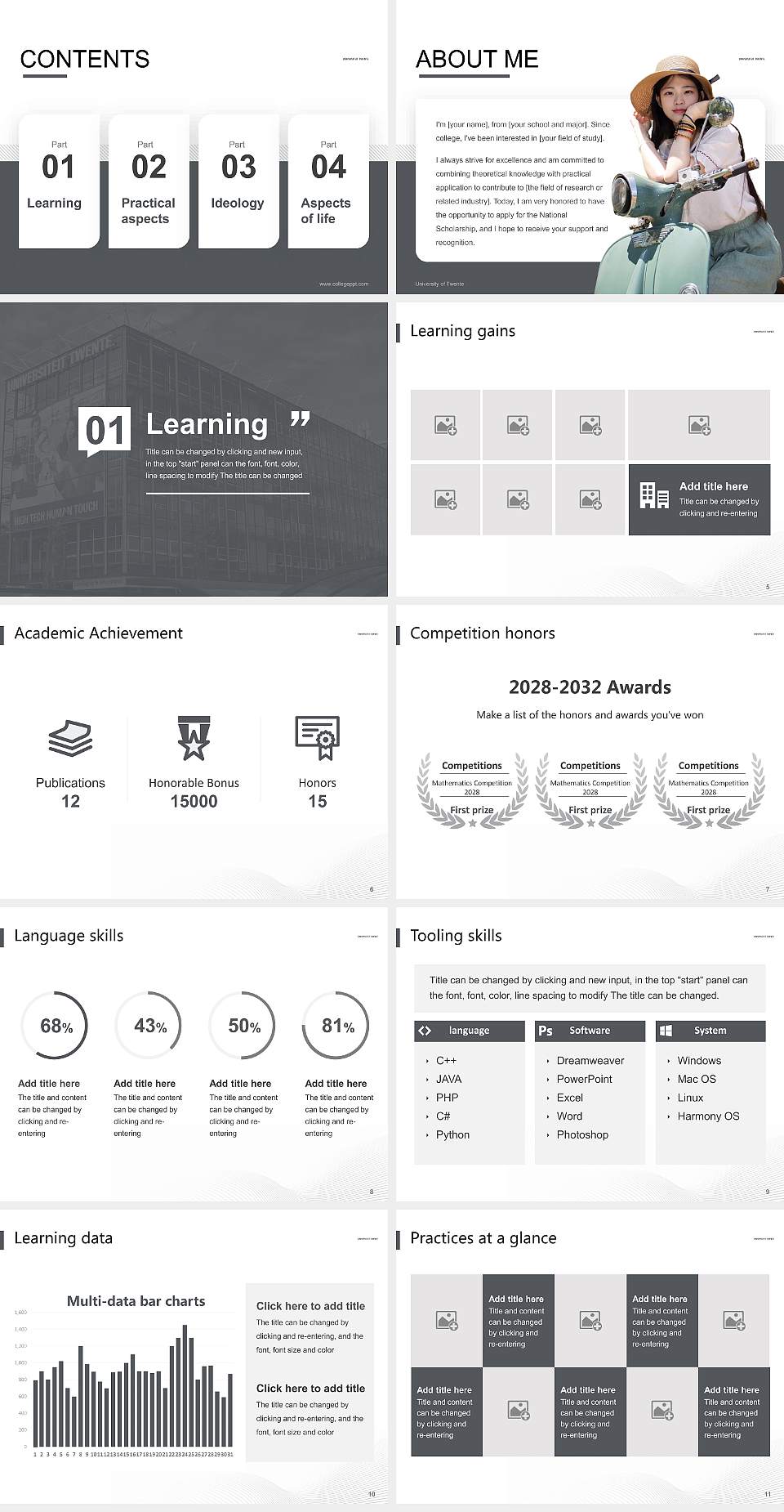 University of Twente National Scholarship Defense PPT Template4:3 ratio PPT effect preview image2