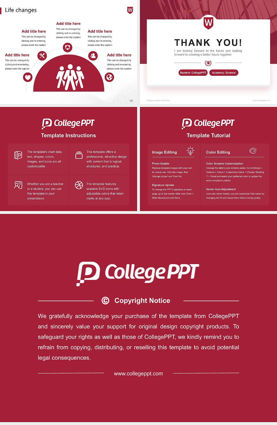 Western Sydney University National Scholarship Defense PPT Template4:3 ratio PPT effect preview image4